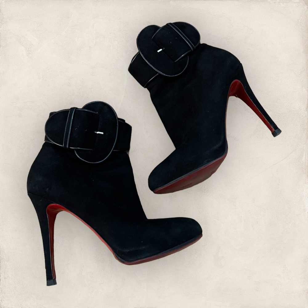 Christian Louboutin Suede Ankle Boots (Black)
